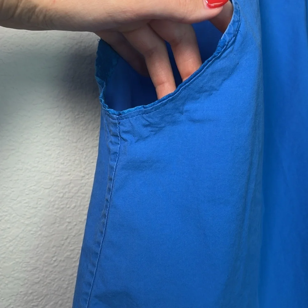 HD in Paris Blue Sleeveless Ruffle Neck Blouse Top size 0 - Picture 4 of 5